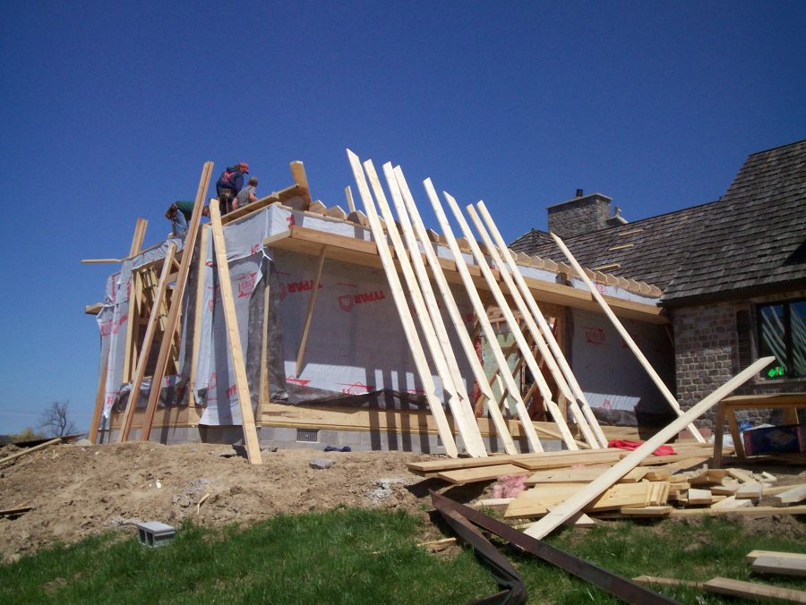 A room addition under construction