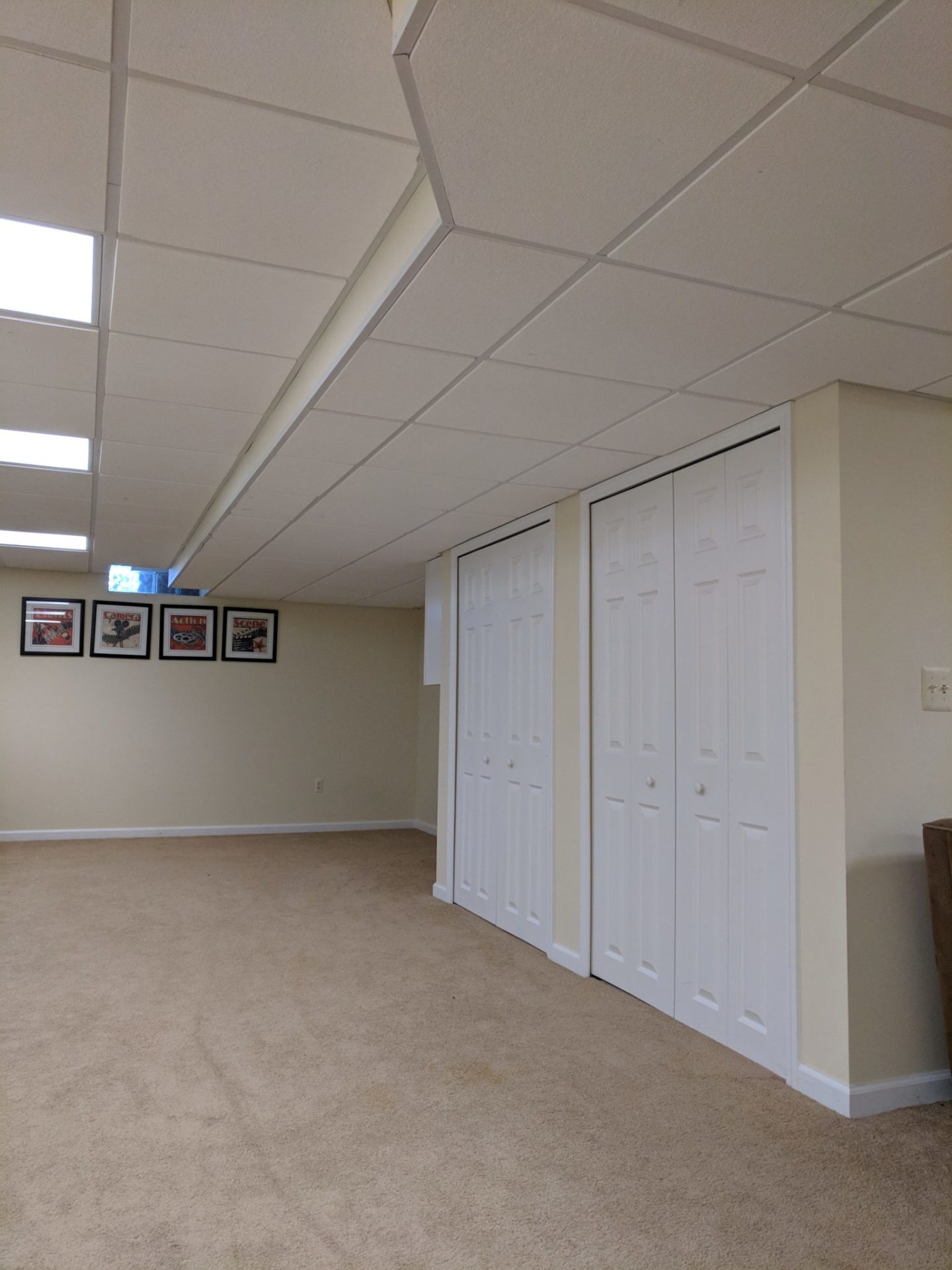 A remodeled, finished basement in Southfield