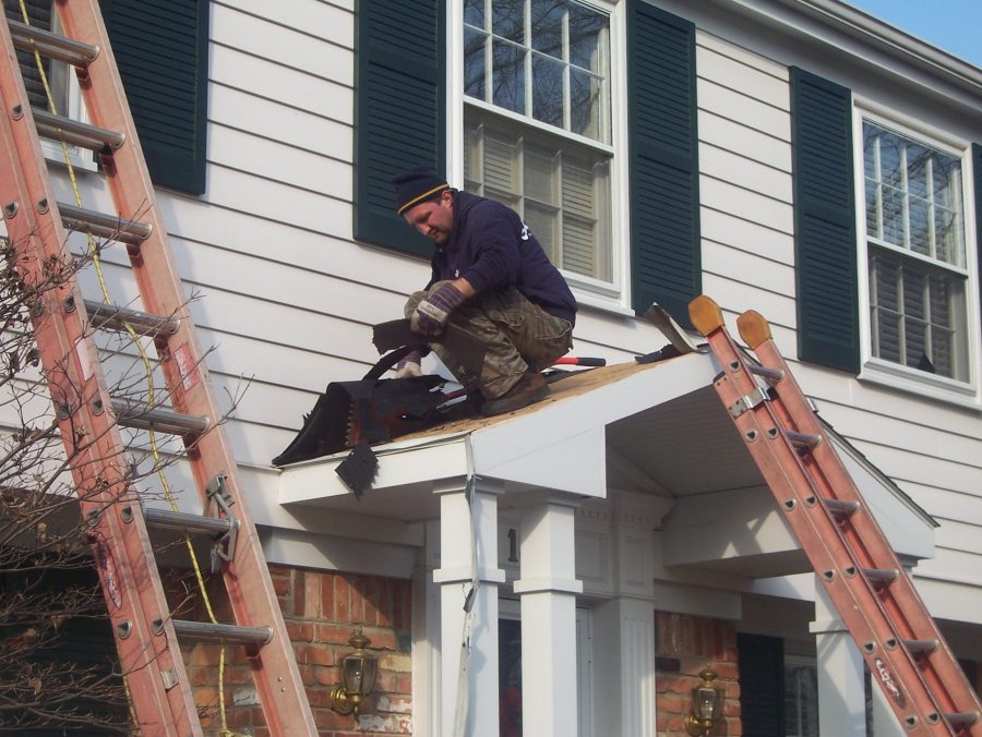 New asphalt shingle roof being installed in Birmingham, MI