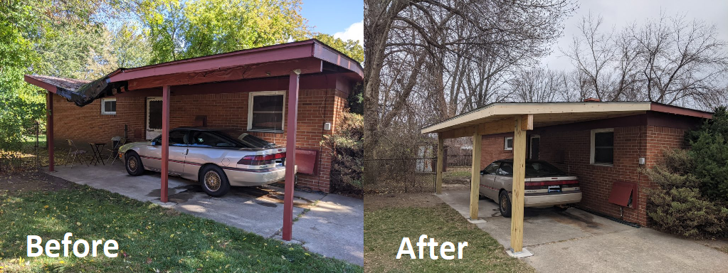 A new carport in Madison Heights